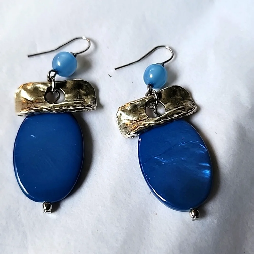 Previously Loved Blue Beaded  Earrings